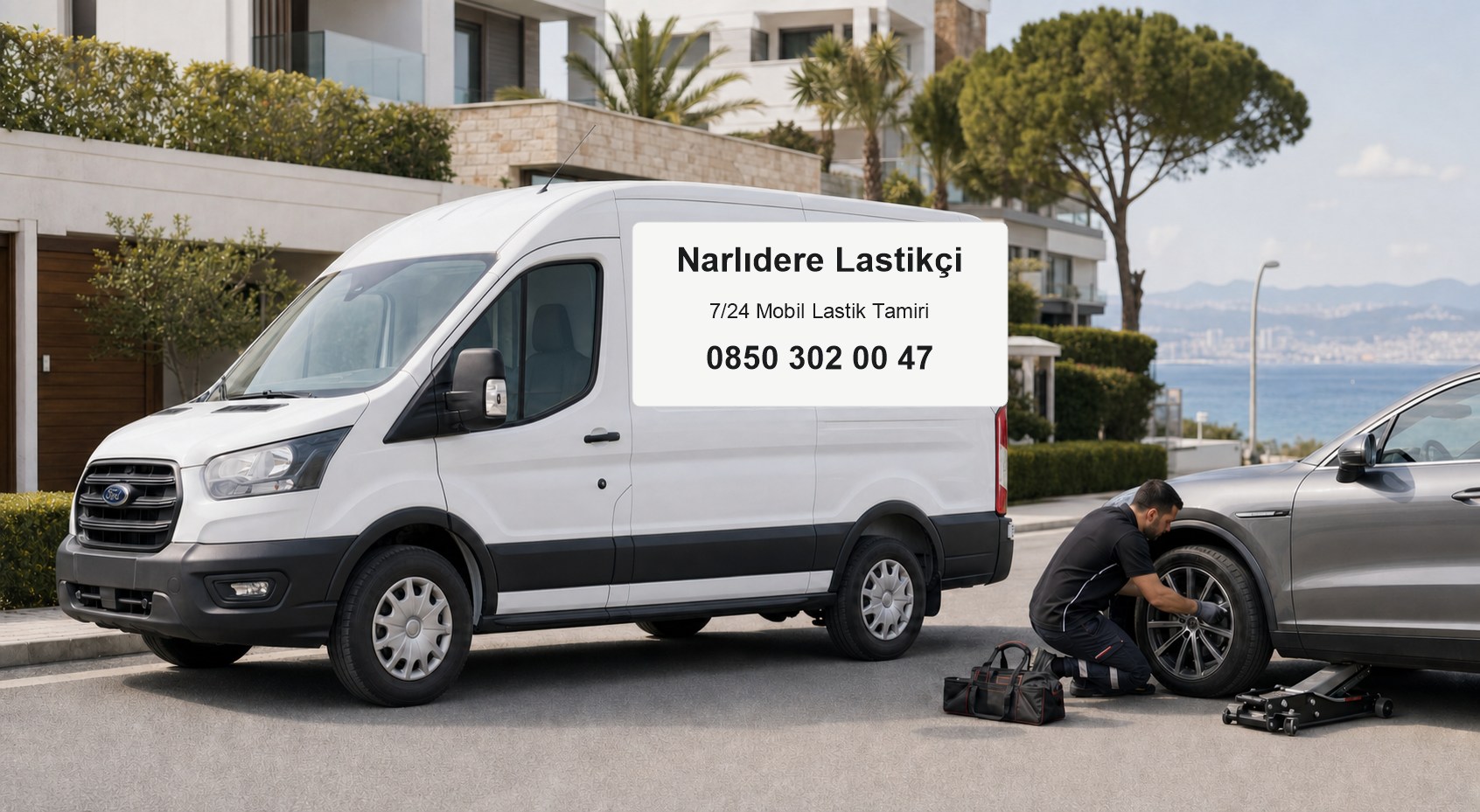 Narlıdere Narlıdere Otoban Çıkışı acil mobil lastikçi yol yardım aracı